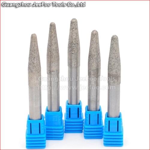 Sintered Diamond Taper Ball Nose Engraving Cutter CNC Milling Tools Stone Carving/CNC Cutter Diamond Engraving Bit 3D