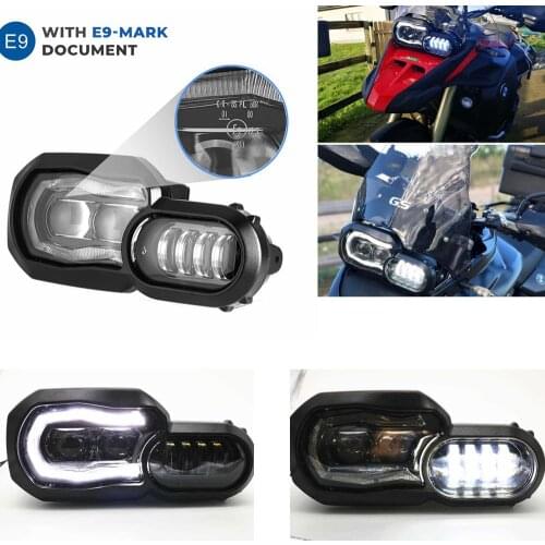 High/Low beam LED Headlight with Angel Eye DRL Assembly Kit and Replacement Headlight For BMW F650GS/F700GS/F800GS F800ADV F800R