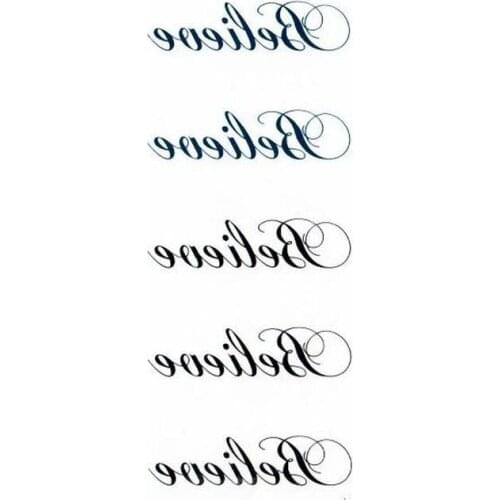 English Letter "Believe" Tatuajes Hand Tatouage Body Waterproof Temporary Flash FakeTattoo Sticker Small Taty For Men Women