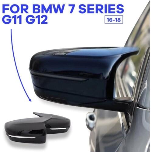 High Quality Painted Bright LHD Glossy Black Replacement Rearview Mirror Cover Caps M Style for BMW 7 Series G11 G12 16-18