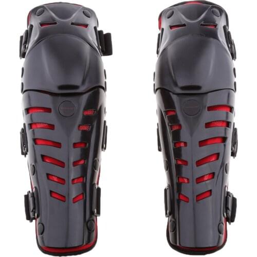 Adults Motorcycle Racing Knee Shin Guards Pads Braces Protective Gear Red