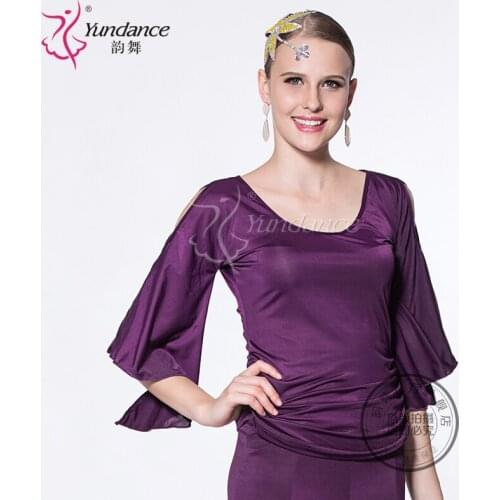 Customized Lady Latin Dancing Shirt Modern Dance Costume Waltz Valse Tango Galop Fox Trot Social Dance Suit Long Sleeve B-2738