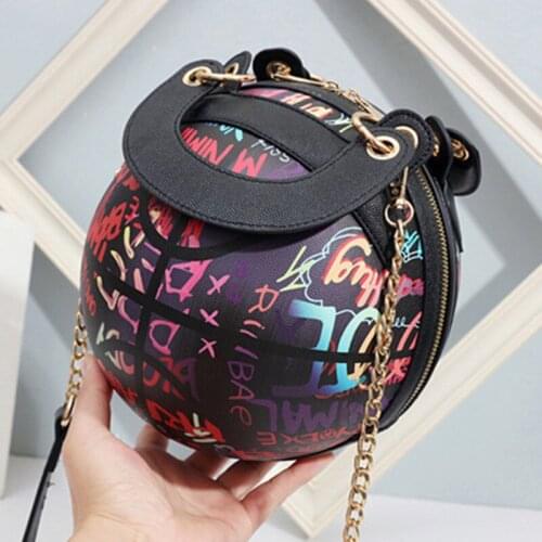Graffiti Basketball Purses For Teenagers Women Shoulder Bags Crossbody Chain Hand Bags Female Leather Pink Bag Small Totes 2021