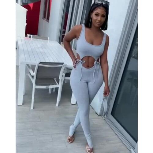Women clothing vendor Sexy 2 Piece Outfits Womens Bodycon Jumpsuit and Rompers Womens Two Piece Set Jumpsuit Pants