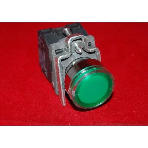 1PC 22MM Green LED Illuminated pushbuttons with flush push Fits XB4BW33B5 24V