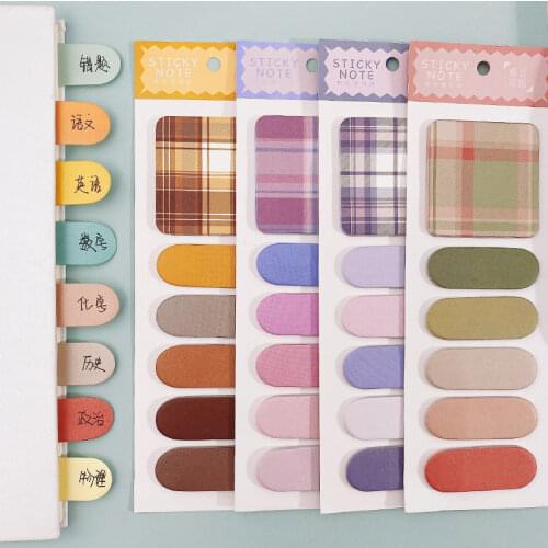 120 sheets Refreshing plaid Self Adhesive Memo Pad Sticky Notes Bookmark Marker Memo Sticker Paper Student office Supplies