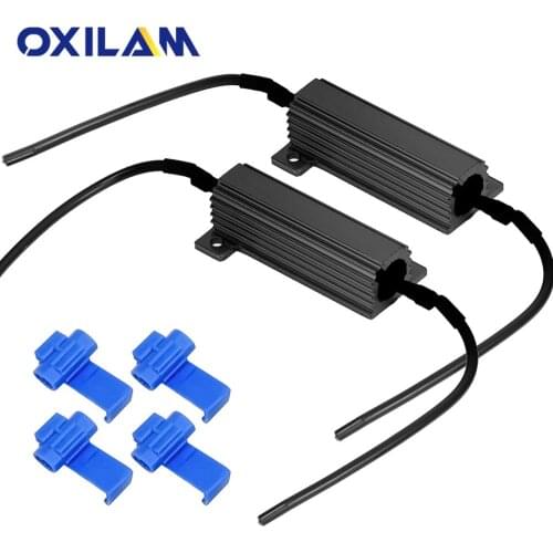 2Pcs 50W 6RJ Decoder Load Resistor CANBUS Error Warning Resistance for LED Signal Lamp 1156 P21W BAY15D W21 5W WY21W 7440 7443