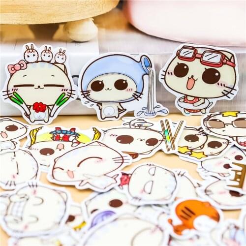44pcs Watercolor cats Kawaii Sticker decoration Notebook Planner stikers Scrapbooking/ DIY cute adesivo gift sticker Diar