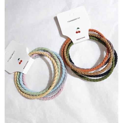 5pcs Korean-style Seamless Rubbe Band for Women 2020 High-stretch Hair Ties Girl Hair Accessories