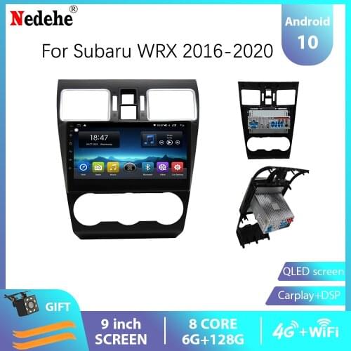 9" Android 10 Car Radio Stereo DVD(No) Audio Player For Subaru WRX 2016-2020 GPS Navigation 1080P Head Unit DSP Steering Wheel