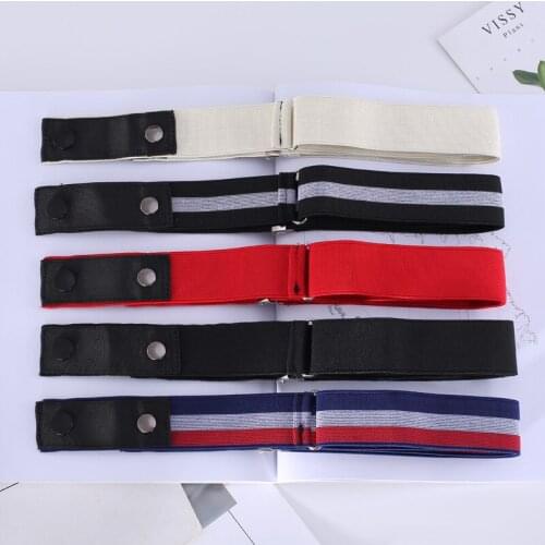 AWAYTR Fashion Elastic Belt Solid Color Classic Stripe Unisex Invisible Strapless Belt Girl Jeans Skirt Decorative Girdle