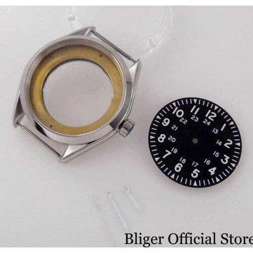 BLIGER 316L 41mm Watch Case fit NH35A NH36A ETA 2836 MIYOTA 8215 821A Luminous Dial Glass Back