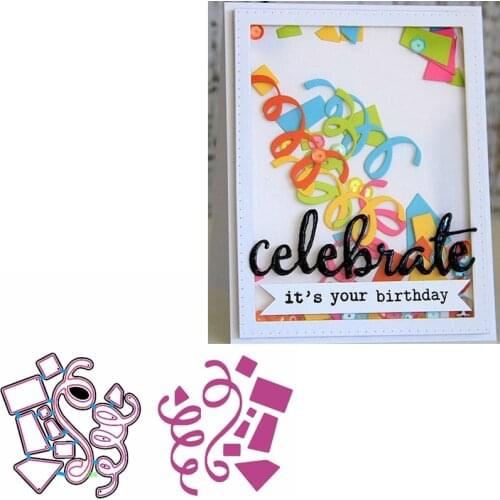 Colorful Ribbons Metal Cutting Dies Stencils Celebratory Ribbons Die Cuts For Card Making Decoration New 2019