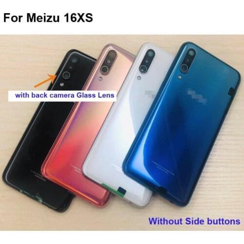 For Meizu 16XS Back Battery Cover Door Housing case Rear Glass Replace parts With Back Camera Glass lens For Meizu 16 XS
