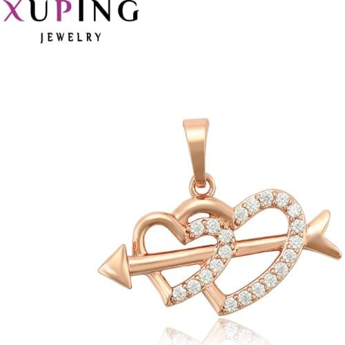Xuping Elegant Romantic Love Heart Shape Necklace Pendant With for Women Christmas Jewelry Gifts 34064