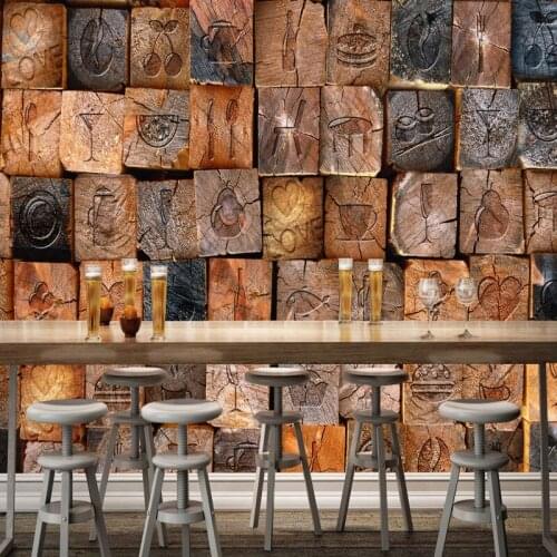 Custom mural Retro Nostalgic Mural 3D Wood Texture Wallpaper Restaurant Bar Bathroom Background Wallpaper