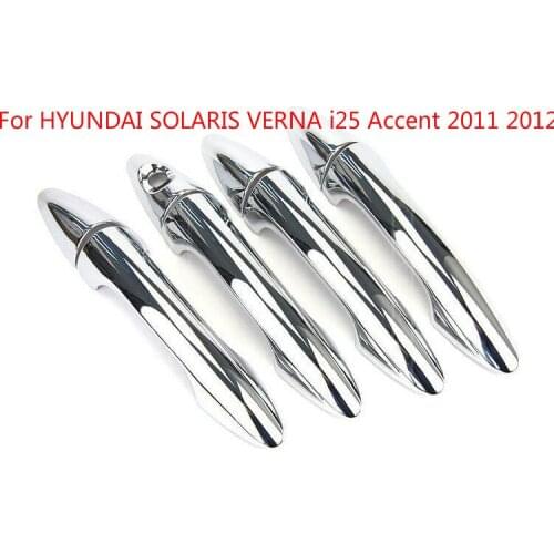ABS Chrome Door Handle Cover Trim For HYUNDAI SOLARIS VERNA i25 Accent 2011 2012 vr22 Car-styling Car Covers