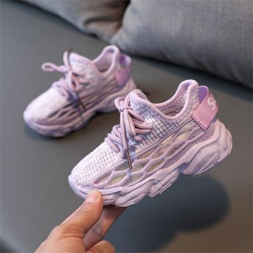 Toddler 2021 Spring/Autumn Children Shoes Boys Girls Casual Shoes Fashion Knitting Breathable Light Soft Bottom Kids Sneakers