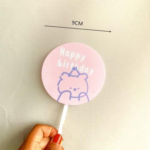 Circles Shape Happy Birthday Cake Topper Acrylic Cake Topper For Kids Birthday Party Baking Dessert Cake Decorations