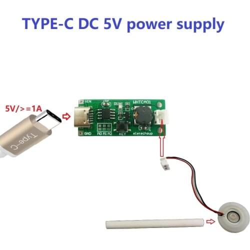 DC 3.7-5V Lithium Battery Type-C Multifunction 108K Atomizer Humidifier Controller Kit