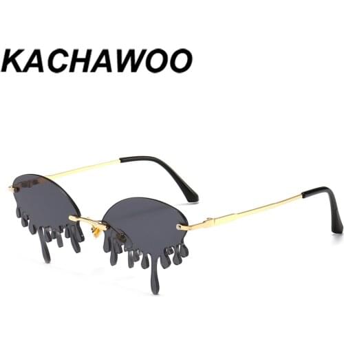 Kachawoo funny sunglasses women fashion gold red vintage sun glasses for men rimless candy color party show decoration drop ship