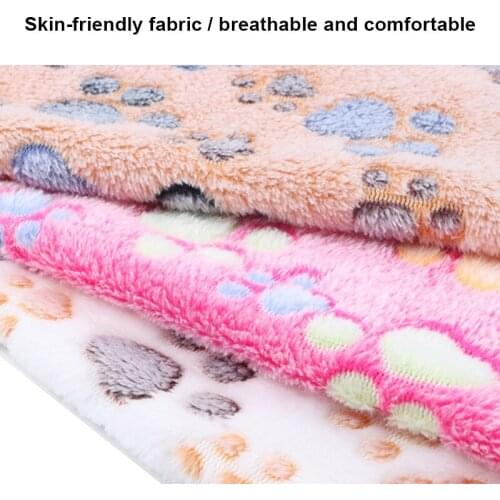 Pet Dog Blanket Soft Warm Fleece Washable Blanket for Cat Kitten Puppy with Cute Paw Print Sleeping Mat SCIE999