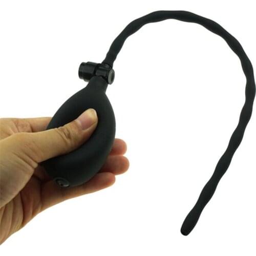 Inflatable Male Dildo Penis Plug Urethral Sound Horse Eye Stimulator Silicone Sounding Catheter Dilator Rod Sex Toys For Man Gay