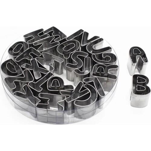 Stainless Steel Alphabet Letter Cookie Cutters Mold Biscuit Number Cutter Set Cake Decorating Moulds Fondant Cutter Set