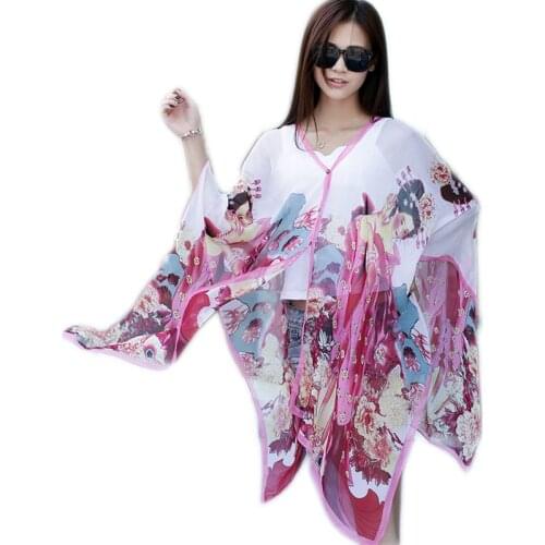 2019 New summer Scarves Shawl Poncho Sunscreen Scarf lady Sun Protection Shawl Soft Beach Shawl Bikini Cover