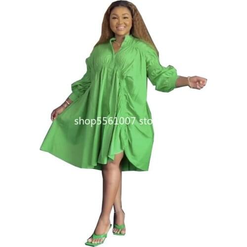 2021 New African Dresses For Women Vetement Femme Dashiki Print Africa Shirt Dress African Clothes Ankara Dresses Ladies