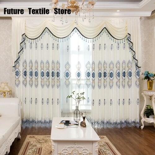 2021 Window Screening Living Room Balcony Curtain Water-soluble Embroidered Curtains Finished Customized Embroidered Curtain
