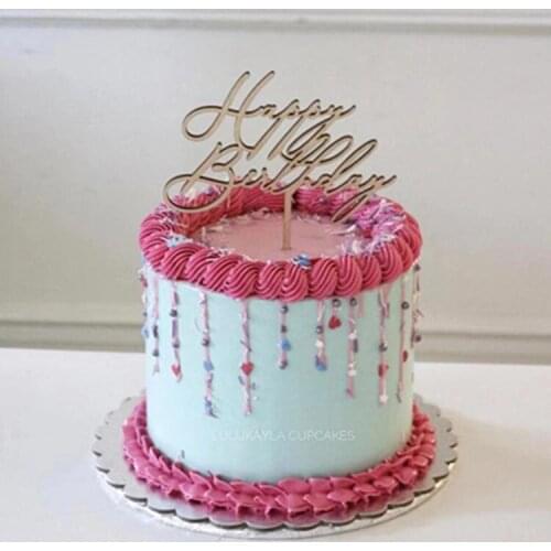 Creative Acrylic Happy Birthday Cake Topper Gold Birthday Cake Baking Supplies for Kids Birthday Party Cake Decorations 2020 New