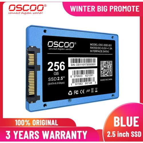 OSCOO 2.5 Inches Sata 3.0 Blue Housing SSD Hard Drive 3D TLC SM2258XT Shenzhen Factory 128gb 256gb 512gb 1tb