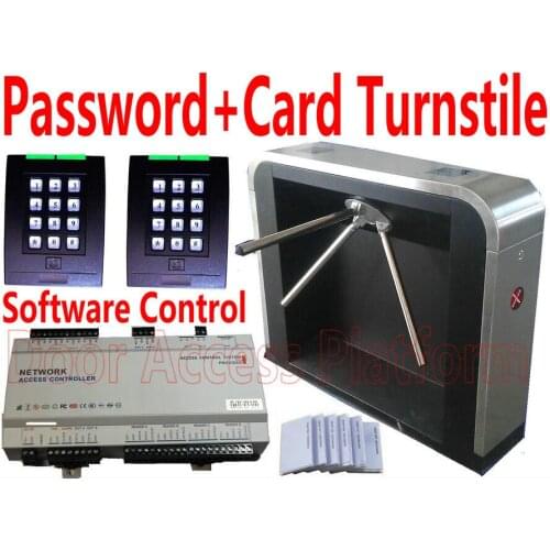 Password/Code+EM Card Enter+Exit to Tripod Turnstile Gate Access Gate Reader IP Network Access Controller Turnstile Security kit
