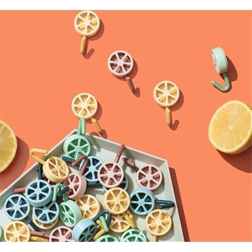 5PCS Plastic Self Adhesive Towel Hook Key Holder Door Hanger Wall Hanger Hat Racks Key Hanger Wall Organizer Home Decor