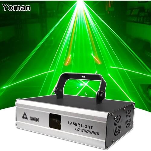 3W ILDA DMX512 Full Color RGB Pattern Scanning Effect Laser Light Beam Stage Laser Animation Projector DJ Disco Stage Indoor Bar