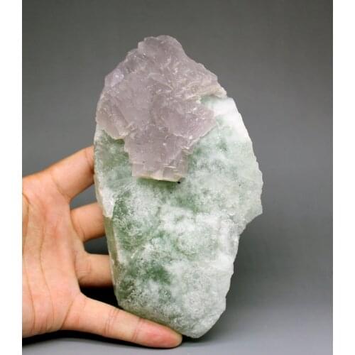 645g Natural rare Stepped Purple and green fluorite symbiotic mineral specimens Stones and crystals Healing crystal