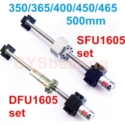 SFU1605 Machined Bracket DFU1605 Ballscrew 1605 350mm 365mm 400mm 450mm 465mm 500mm Double Ball Screw BK12 BF12 Shaft Coupling