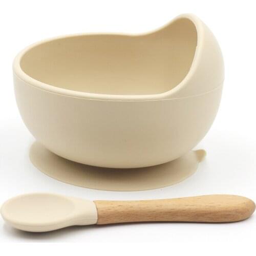 1set Silicone Baby Feeding Bowl Tableware Waterproof Spoon Non-Slip Crockery BPA Free Silicone Dishes for Baby Bowl Baby Plate