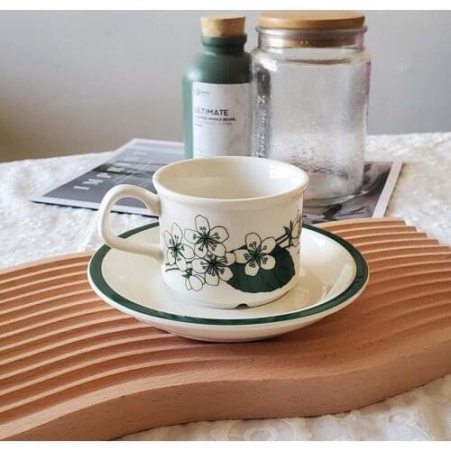 Nordic Finland Coffee Cup Afternoon Tea Cup Middle-aged Black Tea Cup Mocha Cup Ceramic Flower Tea Cup