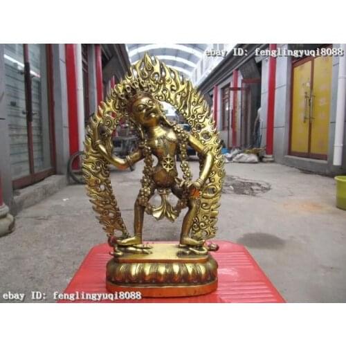 Tibet Fane A Gilt Bronze Statue Vasya-Vajravarahi Feminine Divinities Buddha