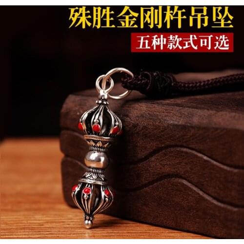 Tibetan Buddhism Tastes Elephant Trunk God of Wealth, Diamond Axe, Pestle Necklace, Pendant Buddha Beads Accessories