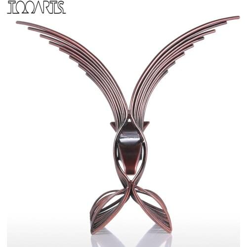 Tooarts Eagle Irom Sculpture Handmade Fortune Eagle Hawk Statue Home Office Decoration Gift Wild Figurine Decor Collectible Gift