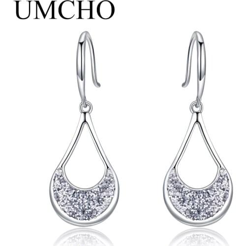 UMCHO Solid 925 Sterling Silver Drop Earrings For Women Party Accessories Wedding Jewlery Earrings Christmas Gift