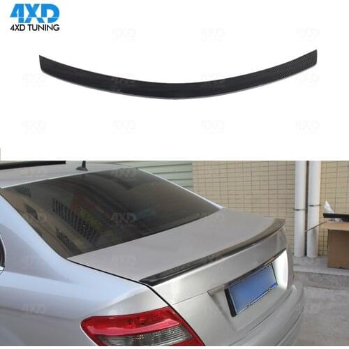 W204 Coupe Carbon Fiber Spoiler AMG Style For Mercedes C200 C220 Rear Bumper Trunk Wing 2008 2009 2010 2011 2012 2013 2014