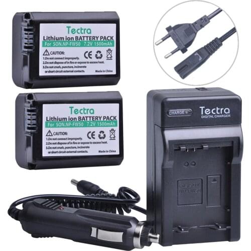 2Pcs NP-FW50 NPFW50 NP FW50 Battery+Digital Wall Charger for Sony Alpha a7 a7 II a7R a7R II a7S a7S II a5000 a5100 a6000 Battery