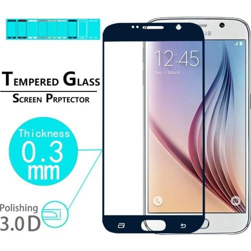 Full coverage Screen Protective glass Film For Samsung Galaxy S6 5.1" Premium Glossy 3D full Curved Edge Tempered Glass films