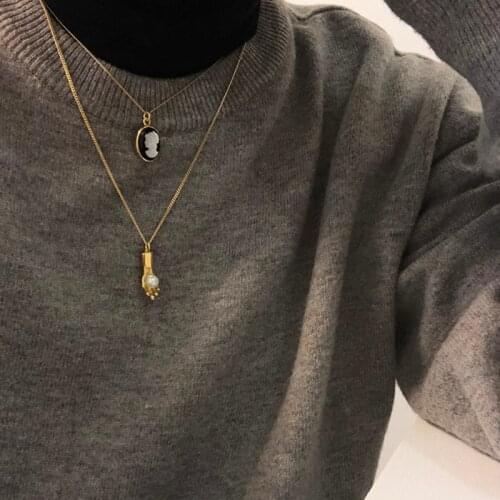 Silvology 925 Sterling Silver Hand Finger Shell Pearl Pendant Necklace for Women Creative Nordic Style Necklace Festival Jewelry