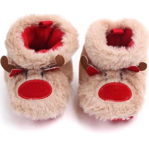 Winter Baby Girls Boys Thick Anti-skid Warm Soft Deer Toddler Shoes Infant Boots Festival Christmas Kid Gift Baby Shoes