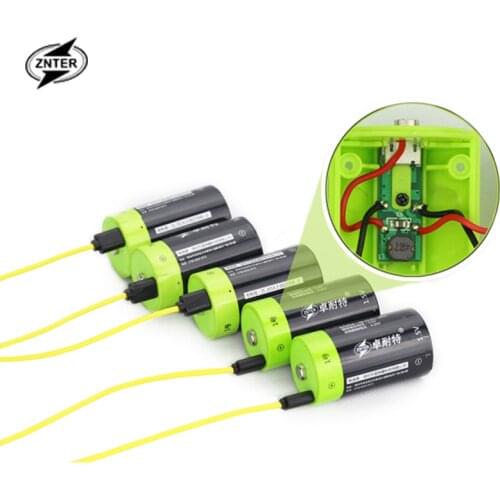 ZNTER 6pcs 1.5v Lithium li-polymer 4000mAh D size rechargeable battery D type for flashlight,medical ect. + USB charging line